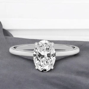 Black Friday Sale Ring 1 Carat IGI GIA Lab Grown Oval Cut Diamond 14k White Gold - Picture 1 of 7