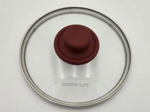 Green Life Replacement Glass LID ONLY for Pot 6-3/4" Inner Rim Red Knob See Pics - Picture 1 of 7