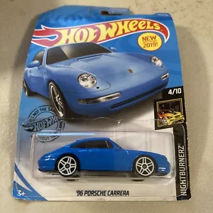 2019 Hot Wheels '96 Porsche Carrera Blue 155/250 Nightburnerz 4/10 HTF - Picture 1 of 4