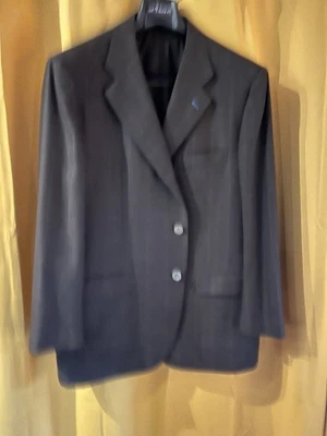 KITON 46R 100% Cashmere Brownish-Gray Windowpane Suit 42/43x31 Pants - Image 1 of 4