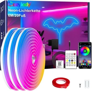 6M RGB Neon LED Strip, Flexible Streifen Mit starkem Doppelklebeband Dekoration - Bild 1 von 9