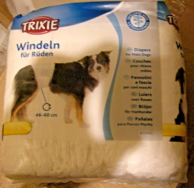 Trixie Couche Pour Chiens Mâles M-L 46-60cm 12 Pièces - Photo 1/2