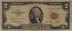 1953 $2 Dollar Bill Red Seal STAR Note Fine, See details - Picture 1 of 2