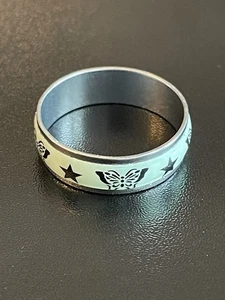 Glow In The Dark Star Butterfly Ring For Men Women Band Jewelry Size 10.5 - Picture 1 of 10