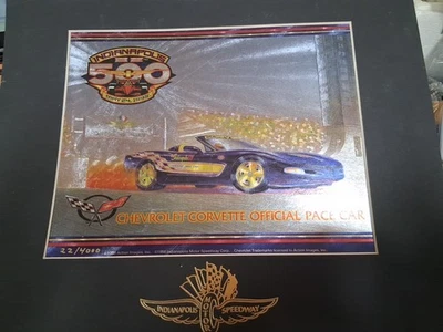 "Litografía efecto especial numerada Action Images Indi 500 Chevy Corvette 8 x 10""" Foto 1 de 4