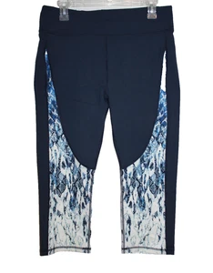 Splendid Navy Blue Capri Crop Snakeskin Print Leggings Women's Size Large L NEW - Picture 1 of 2