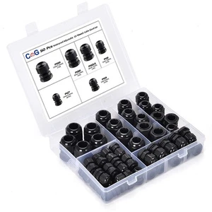 Nylon Cable Gland Kit, 50 Pack Plastic Waterproof Adjustable Connector 3-16mm... - Picture 1 of 8