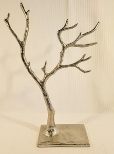 West Elm Cast Metal Tree Jewelry Organizer for Earrings Bracelets Faux Silver - Picture 1 of 10