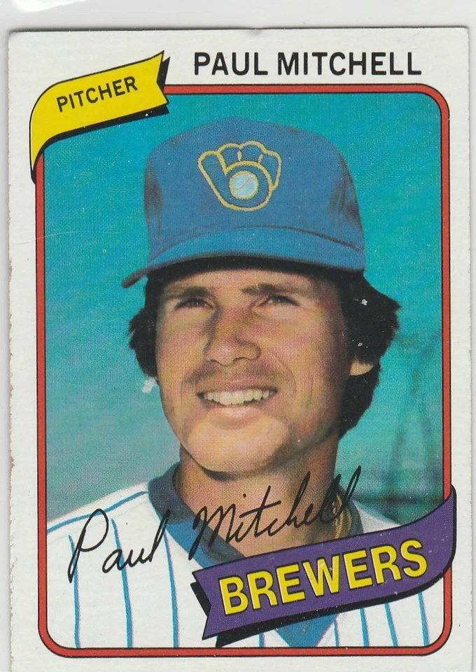 1980 topps #131 Paul Mitchell BREWERS - Image 1 of 1