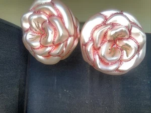 Passamaneria Dillard’s Vintage Vetro Soffiato a Mano Natale Rosa Rosa Ornamenti 2 - Foto 1 di 12