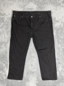 Levis 505 Jeans Men's 48x30.5 *ACTUAL* Black Regular Fit Straight Cotton Pants - Picture 1 of 10