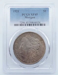 1921 P Morgan Silver $1 Dollar PCGS XF45 - U1035 - Picture 1 of 4