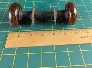 Zwei Bennington Keramik Mineral Türklinken auf Stahlspindel mit Eisenrosetten E1 - Bild 1 von 9