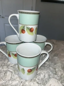 Mikasa Fruit Odyssey 4 Mugs Green Mug SL144 Fine China Made In Portugal - Picture 1 of 6