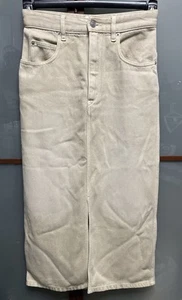 Falda Lápiz ISABEL MARANT ETOILE Crudo Beige TILAURIA Suave Denim Jean Midi Talla 34 - Imagen 1 de 11