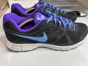 Nike Revolution 2 Running Training Shoes Sneakers Black Purple Women’s Size 11 - Picture 1 of 9