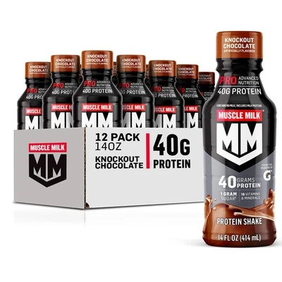 Batido de proteínas Muscle Milk Pro 14 fl oz paquete de 12 32 g de proteína 1 g de azúcar Foto 1 de 4