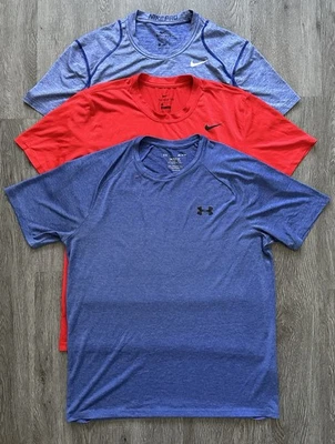 Nike Pro Dri Fit The Tee Under Armour Tech M Mens T Shirt Lot Of 3 - Image 1 of 4