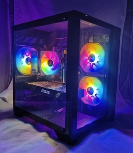 RGB Gaming PC Desktop RYZEN 5 5500 16GB RAM 512GB NVMe 6 Core CPU Nvidia GTX1070 - Picture 1 of 4