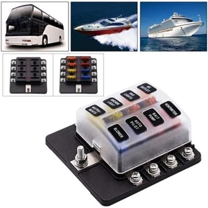 8 Way Circuit Standard LED Fuse Box Block Holder Universal Waterproof - Picture 1 of 9