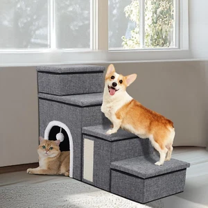 Dog Stairs for Bed and Couch 23“H, Foldable Dog Stairs for Small Older Dogs Cats - Picture 1 of 12