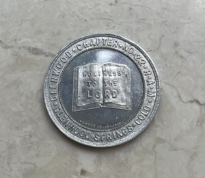 Glenwood Springs Colorado CO Chapter No 22 RAM Mason Masonic Penny Token - Picture 1 of 2