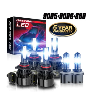 For Chevy Suburban 2000-2006 Tahoe 2001-06 6x LED Headlight Fog Light Bulbs Kit - Image 1 of 4