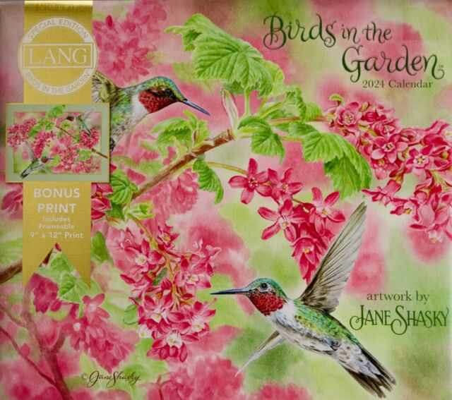 BIRD LOVERS BIRD WATCHERS WATERCOLOR 2024 MINI MAGNETIC CALENDAR TEAR OF  PAGES