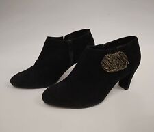 Van Dal Ankle Trouser Boots Ladies Black Suede Heeled  Size 6 UK 39 EUR