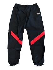 Vintage 1980s Windbreaker Track Pants Nylon Men’s SZ L Black Red Warm Up Jordan