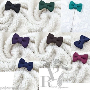 New Men's Suit brooch chest buckle brooch Pin Bow Design lapel pin 7 Colors - Picture 1 of 9