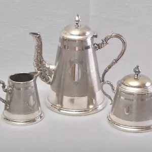 WMF Silver Plated Historicism Coffee Core, Coffee Pot, Sugar Bowl, Milk Jug - Picture 1 of 12