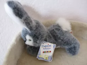 Flopsies BRANDNEUE Kollektion Hase Kaninchen Bohne gefüllt grau Plüsch - Bild 1 von 7