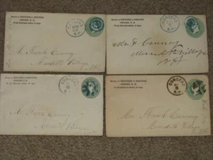 US Scott# U163 (4) 3 Blue Fancy Cancels 1 black Fancy Cancel - Picture 1 of 1