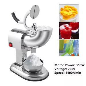 Electric Ice Crusher Shaver Commercial Machine Snow Cone Maker Stainless-Steel - Picture 1 of 10