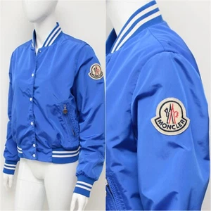 Giacca a vento bomber originale donna Moncler vintage college taglia 3,~M - Foto 1 di 19