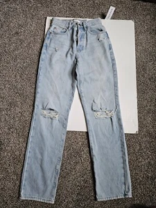 NWT Pacsun Womens Dad Jeans Joan Denim Straight Leg Distressed Size 24 M1 - Picture 1 of 12