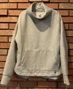 Jones New York Sport Womens Gray Chevron Print Cowl Neck Sweatshirt Size M - Picture 1 of 4