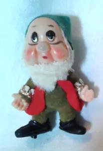 Vintage Flocked Snow White Dwarf - Picture 1 of 6