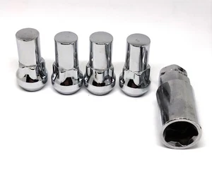 Chrome Wheel Locks Lug Nut SUV Sierra Traverse Acadia Escalade 14x1.5 1.75" - Picture 1 of 2