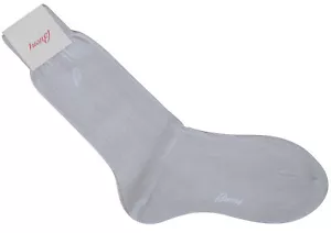 Brioni Mens Socks Calf Length Grey 100% Cotton Size EUR 44 UK 10 US 11 - Picture 1 of 3