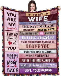 Anniversary Gift for Wife Romantic Blanket for Valentine's 50x40in - Picture 1 of 8