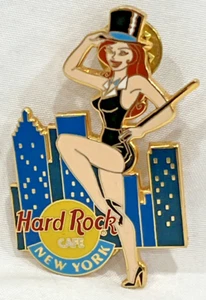 Hard Rock Cafe Pin New York Dancing Cabaret Girl with Skyline NYC - FREE SHIP - Picture 1 of 3