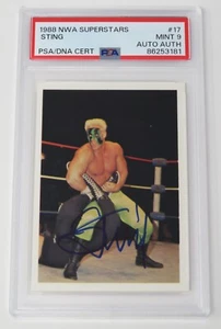 Tarjeta de novato Sting WCW WWF autografiada automática 1988 NWA Wonderama # 17 PSA - Imagen 1 de 6