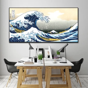 Poster Japan Prints World Map Size The Great Wave off Kanagawa Japanese Ukiyo-e - Picture 1 of 5