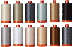 Christa Quilts Piece and Quilt Neutrals Aurifil Thread Kit 12 Large Spools 50 - Picture 1 of 2
