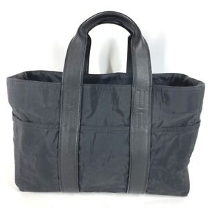 HERMES AcapulcoMM Bag Hand Bag Shoulder Tote Bag Nylon Black