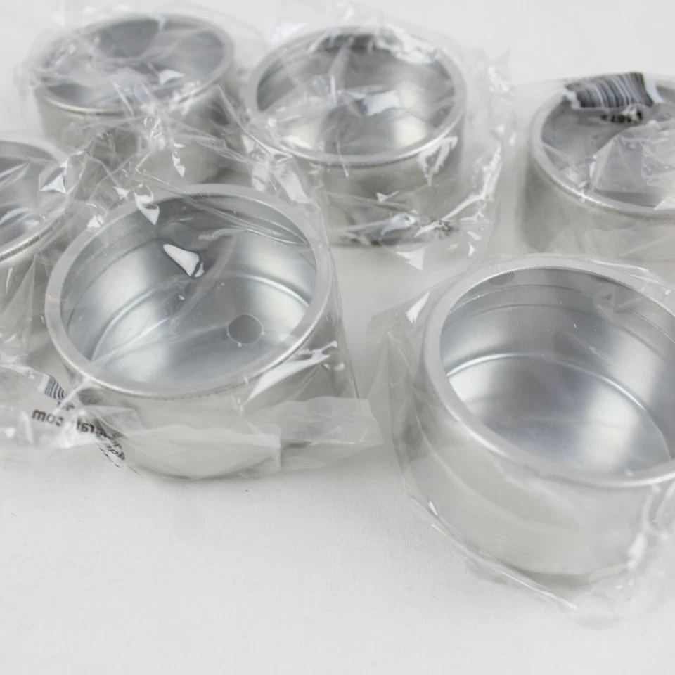 10 latas redondas de metal plateado mate como nuevo boda novia ducha favores con tapa Foto 1 de 3