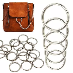 Metal O-Ring Buckle Round Loops Non Welded Ring for Bag Webbing Purse Belt Strap - Picture 1 of 18