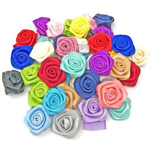 25mm Rose Satin Ribbon Flowers Roses Craft Decorative Craft Flowers